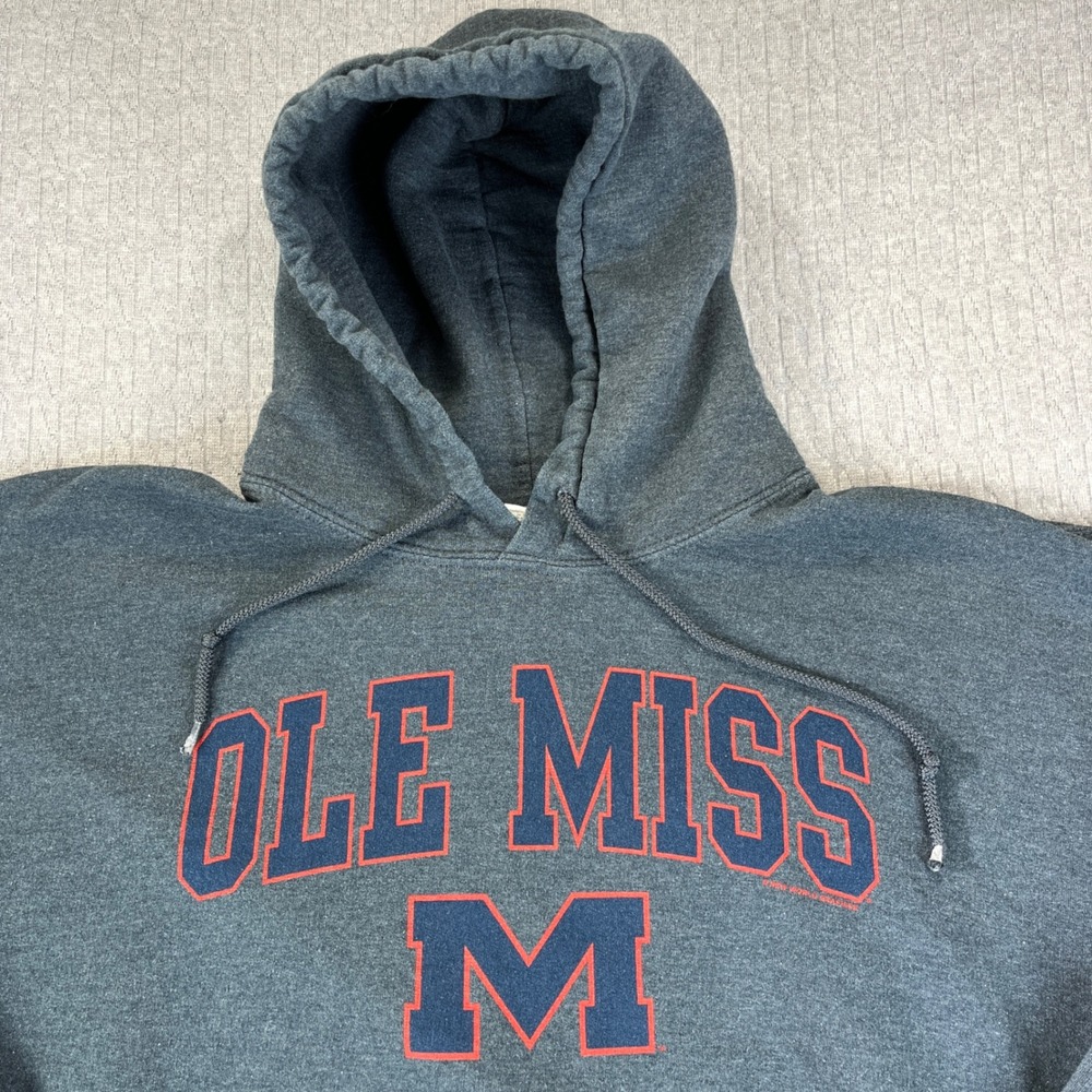 Vintage Ole Miss Rebels Gildan Hoodie Sweatshirt‎ XL college university alumni